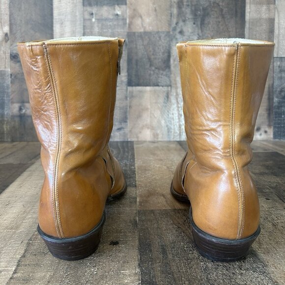 Tony Lama Vintage Gold Label Ankle Side Zip Western Cowboy Boots Mens 9 EE - Picture 11 of 12